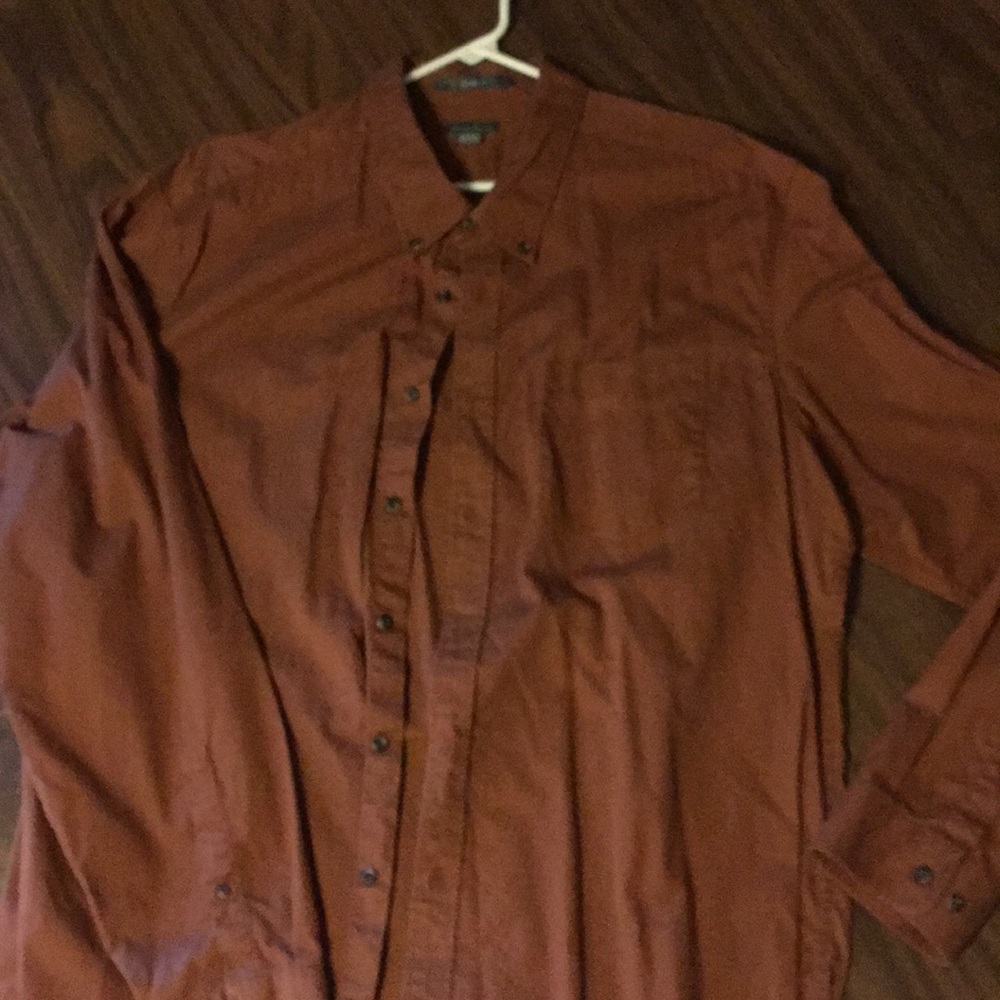 Eddie Bauer burnt orange button-up dress shirt